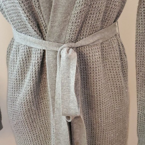 Victoria's Secret Grey Silver  Cardigan S-M sparkly sequin wrap cardigan sweater - Picture 2 of 11